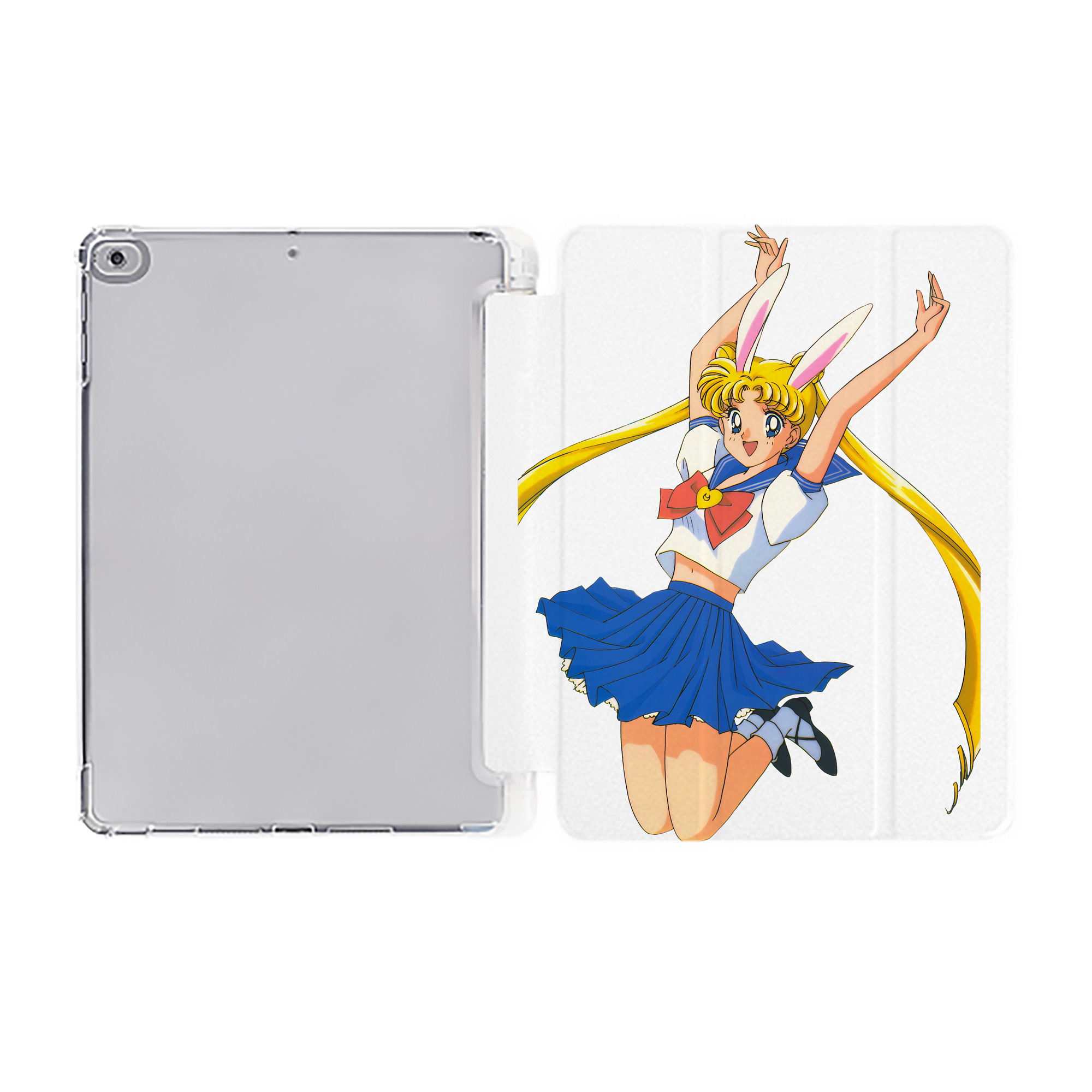 （画像用） 美少女戦士セーラームーン 愛野 美奈子 あいの みなこ Sailor Moon Aino Minako IPad ケース ペン収納付き 三つ折りスタンド PUレザー×シリコン 対応機種9.5/10.5/10.9インチ